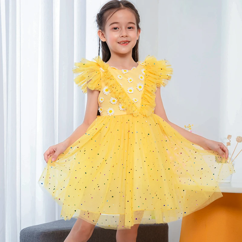 

2021 Summer Casual Baby Girl Tutu Dress Kids Dresses For Girls Children Clothes Lace Party Dress Floral Princess Dress 3-10 Year