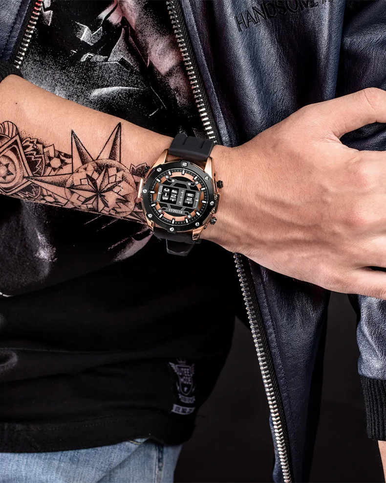 Мужские хронографы аналоговые кварцевые креативные часы с датой