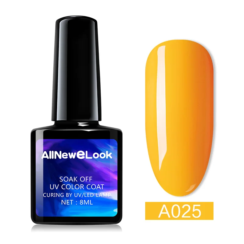 025 Allnewelook летний Гель-лак для ногтей желтый Полупостоянный цветной стойкий 8 мл замачиваемый УФ-Гель-лак УФ светодиодный грунтовка для ногтей - Цвет: 025