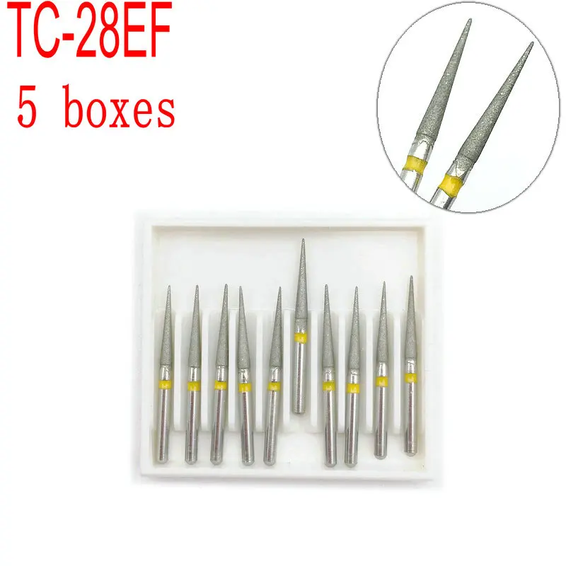 50 шт. стоматологических алмазных боров (зернистость желтый/Экстра тонкий