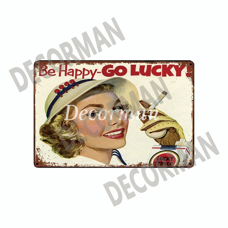 

[ WellCraft ] Cigarette Lucky Strike Funny Metal Signs Posters Vintage Wall Painting LTA-1763