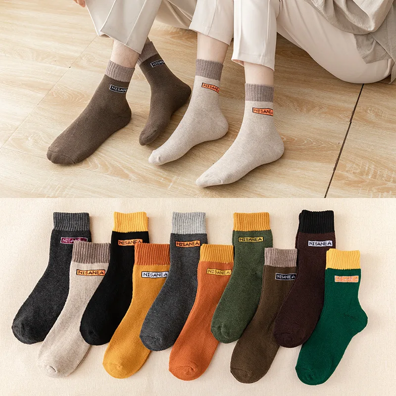 

Махровые носки, мужские махровые чулочно-носочные изделия с флисовой подкладкой, толстые зимние парные носки, женские японские модные мужс...