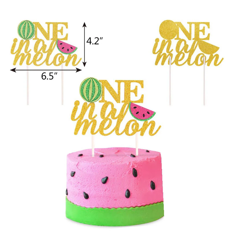 Арбузный флаг шляпа торт Топпер детский первый день рождения фрукты