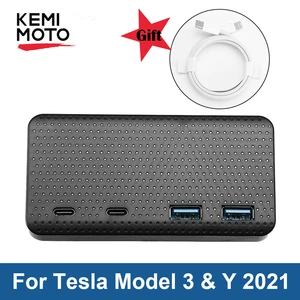 charger extender car type c speed max usb 3 0 hub for tesla model 3 y 2021 23w phone splitter usb ports car accessories free global shipping