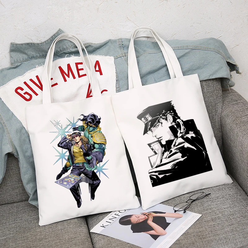 

Jojo Bizarre Adventure Eco Bag Shoper Japanese Anime Manga Canvas Shopper Handbags For Women Designer Shoppers Shopping Bags