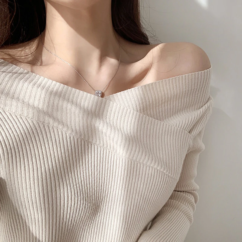 

Женский свитер в стиле оверсайз Wavsiyier, однотонный вязаный плотный пуловер свободного покроя, в винтажном Корейском стиле, Осень-зима 2020