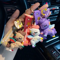 unicorn animal keychain cute couple key chains gifts for women car bag horse pendant student accessories keyring