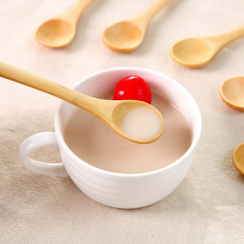 9Pcs Small Wooden Spoons Dessert Coffee Ice Cream Honey Kids Baby Spoon Gift Bamboo Kitchen Cooking Utensil Tool Soup Teaspoon | Дом и сад
