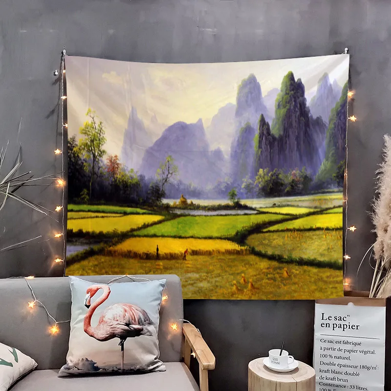 

Natural Landscape Tapestry Wall Hanging Cloth Bed Spread Beach Towel Table Cloth YogaMat House Decoration Living Room Decoration