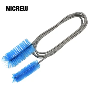 NICREW щетка для чистки аквариума для водяного фильтра, труба лилии, воздушный шланг из нержавеющей стали, гибкий, одинарный, двухсторонний