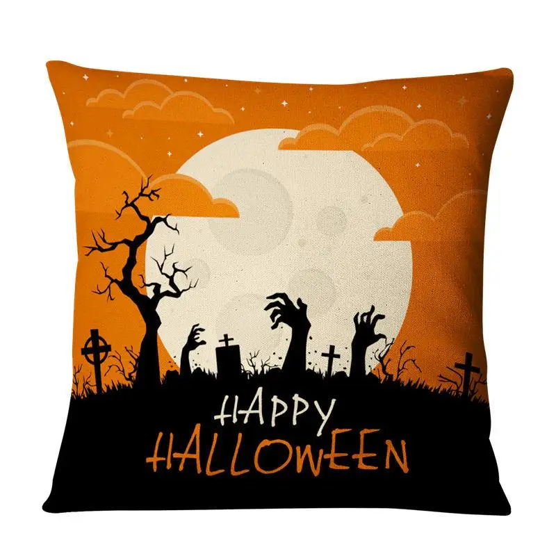 

Halloween Pattern Throw Pillowcase Washable Pillow Case Poszewki Na Poduszki Plush Throw Pillow Covers without Pillow Inner