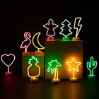 Светодиодный неоновый светильник, красочные радужные USB фламинго, единорог, милые радужные неоновые настольные лампы, спальня, окно магазина, домашний декор, неоновые лампы