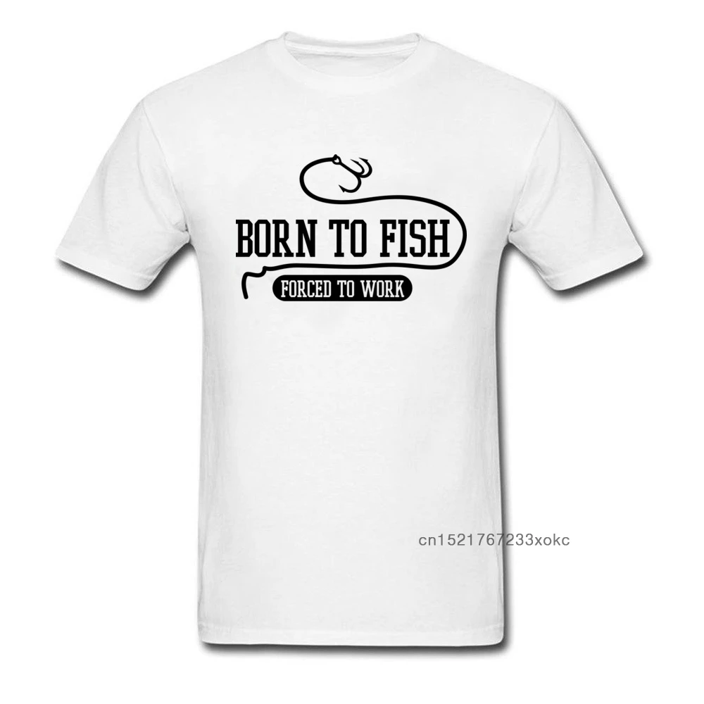 Мужская футболка Born To Fish с надписью Force Work летняя для отдыха|Мужские футболки| |