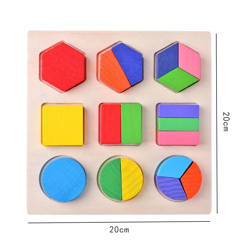 Детские игрушки 20 см Деревянные Монтессори красочная геометрическая форма