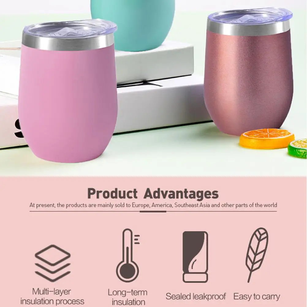 

ffreeshipping Eggshell Mug Stainless Steel Vacuum U-shaped Water Cup Double Insulation Wine Glass