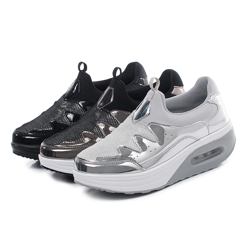 

Women Platform Shoes New Fashion Autumn Slip On Casual Comfortable Gold Shoes Women Ladies Sneakers Flats