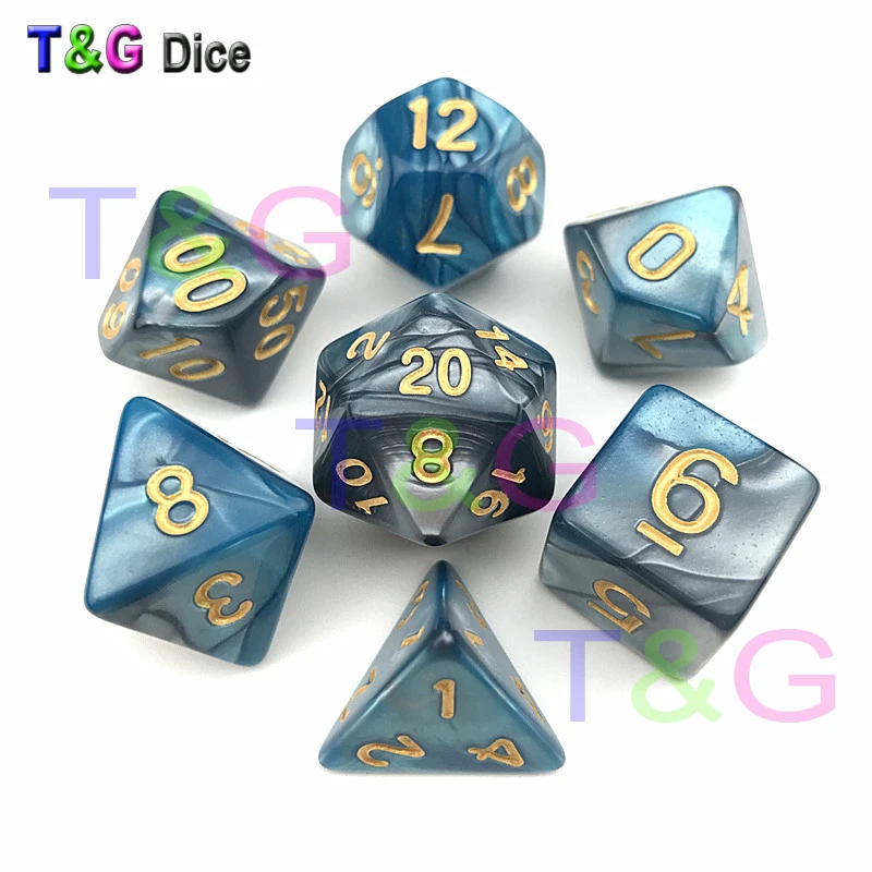 T & G фиолетовые и синие кости DND Die игрушки для взрослых детей пластиковые кубики