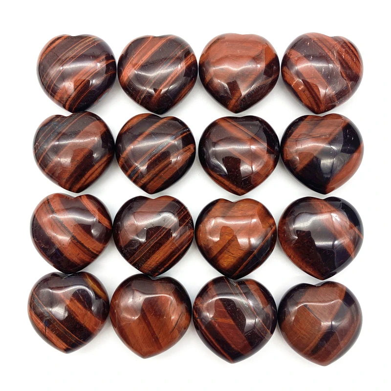 1/2 шт. натуральный красный тигровый глаз камень в форме сердца минеральные