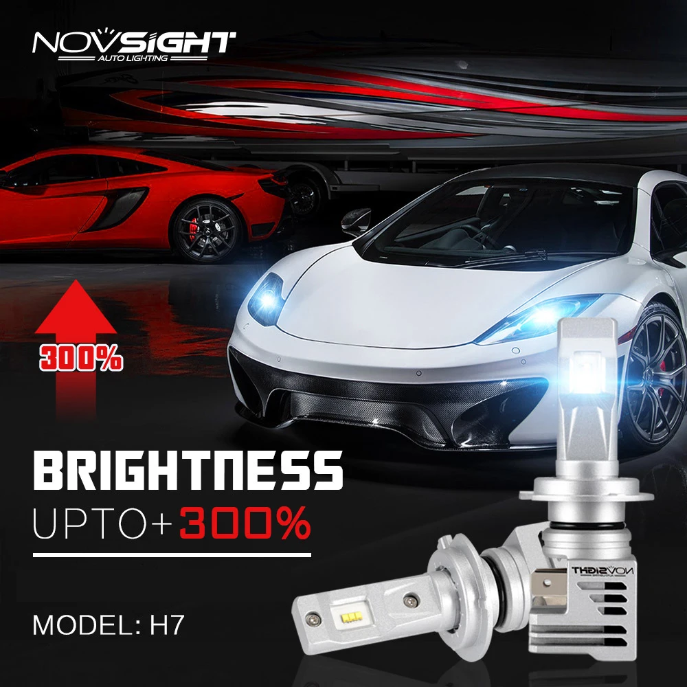 Novsight H7 H4 H3 H1 Светодиодные Автомобильные фары 6000K 10000lm Пара Автомобильные H11 9005 9006 HB2 Hi/lo луч авто фары лампы