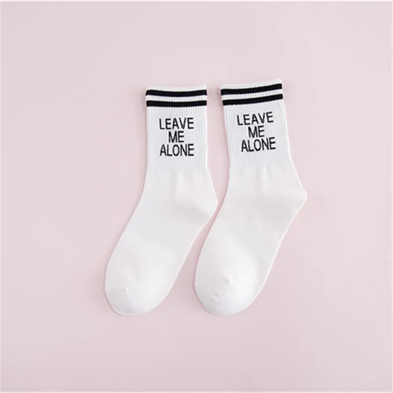 

1/2/3/5pair Spring and Autumn Funny Socks Stripe Letter Middle Tube Socks Cotton Simple Casual Fashion Socks Sokken Meias