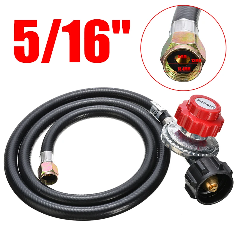 

1pcs 46" Plastic Aluminum Adjustable Durable 20PSI Propane Propane Gas Burner Hose Plumbing Home Valve Parts
