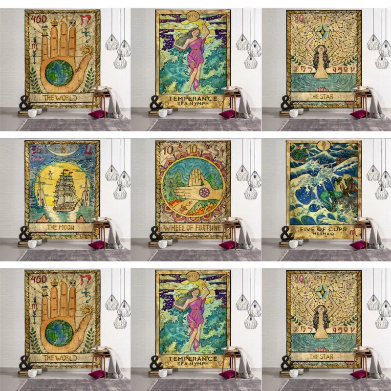 

Tarot Card Tapestry Colorful Tapestry Wall Hanging Astrology Divination Mandala Bohemian Home Decor
