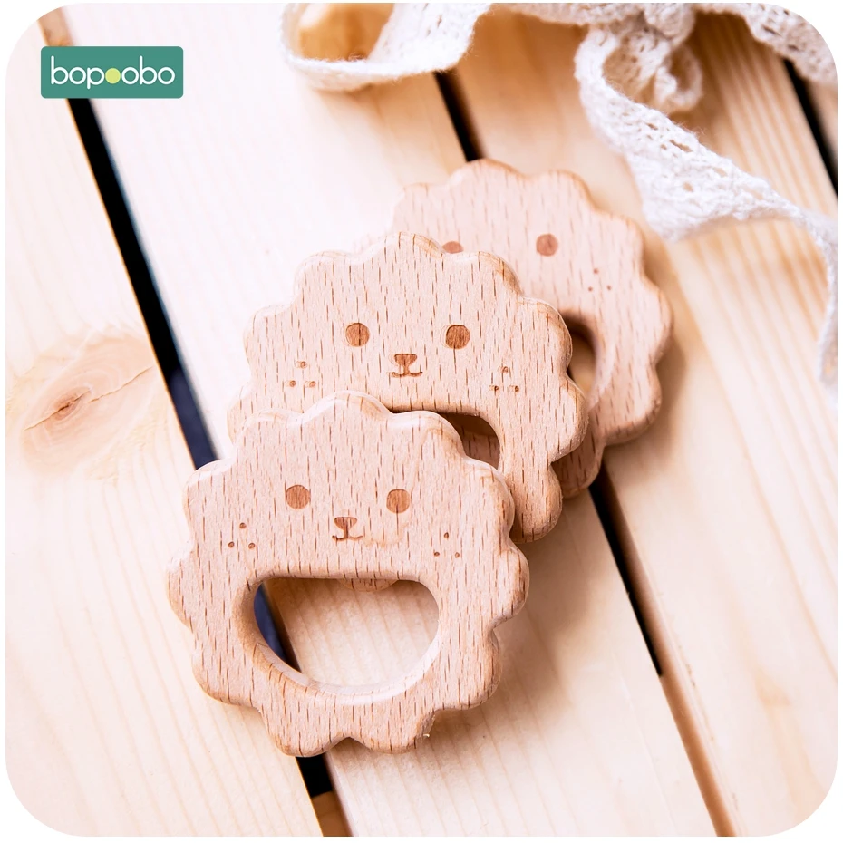 Bopoobo 1 шт. детские игрушки деревянный Прорезыватель для зубов с животными для новорожденных игровые аксессуары для гимнастики Diy Подвеска жевательные крошечные прорезыватели