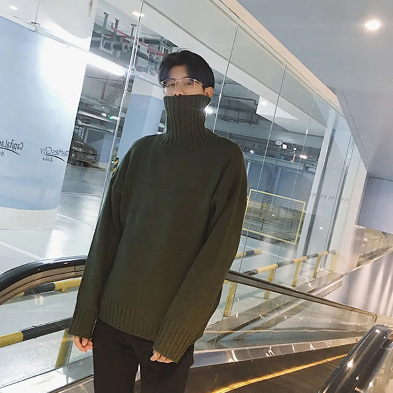 Свитер Мужской трикотажный с высоким воротником большого размера 3XL |