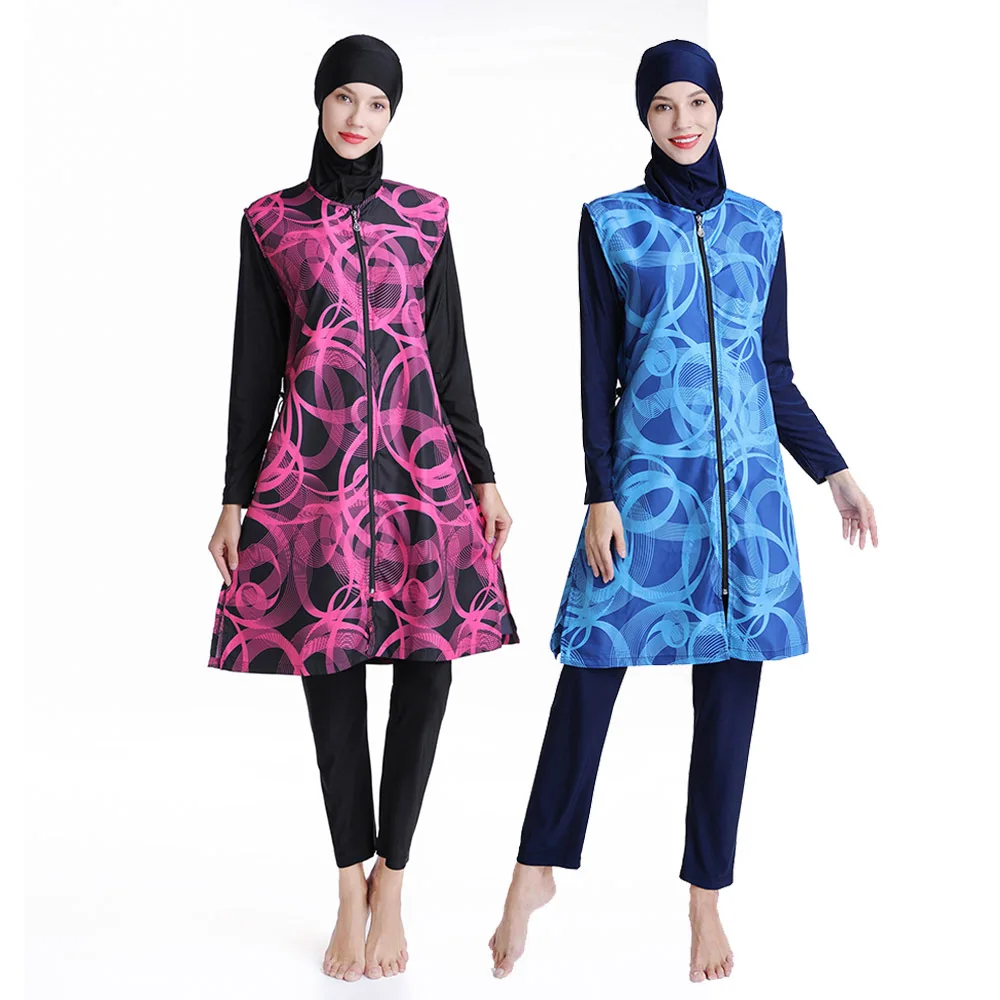 

Printed Swimsuit Vest Loose Long Sleeve Tight New Model Burkini 5x Clothes for Muslim Women Bathing Suit Muslim Swimwear