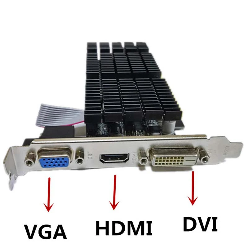 GT710 2GB 64BIT DDR3 Image Card, A Small Office Image Card with Silent Heat Sink Supports HDMI, VGA, DVI