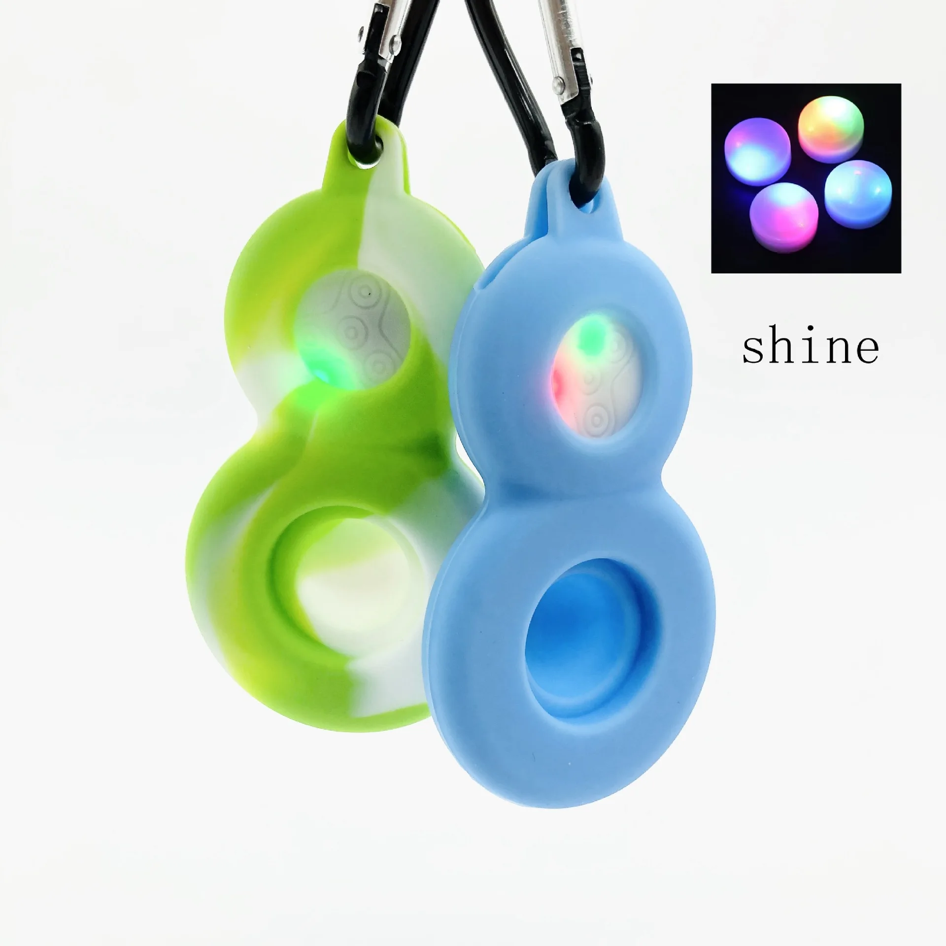 

Luminous Keychain Stress Relief Squishy Pops It Fidget Toys Octopus Push Bubble Sensory Toys for Special Needs Adhd Autism