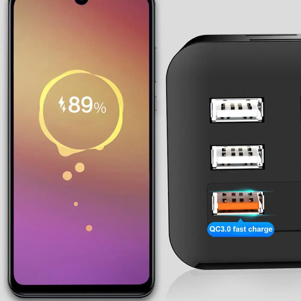 Автомобильный преобразователь высокой мощности QCc 3 0/Type-C/USB 12 В/24 В до 220