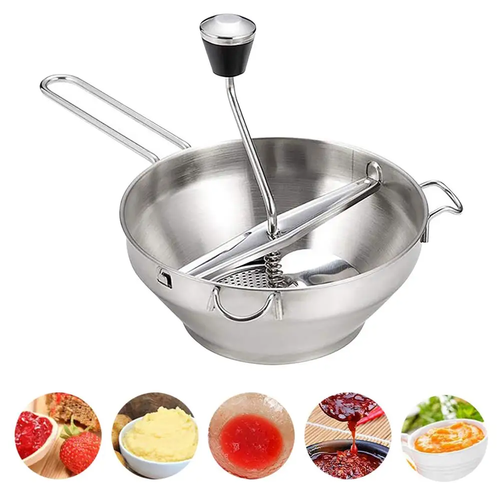 

Stainless Steel Mill Drainer Manual Grinder Durable Food Grinder Machine Vegetable Fruits Puree Pressing Tool Kitchen Accessorie