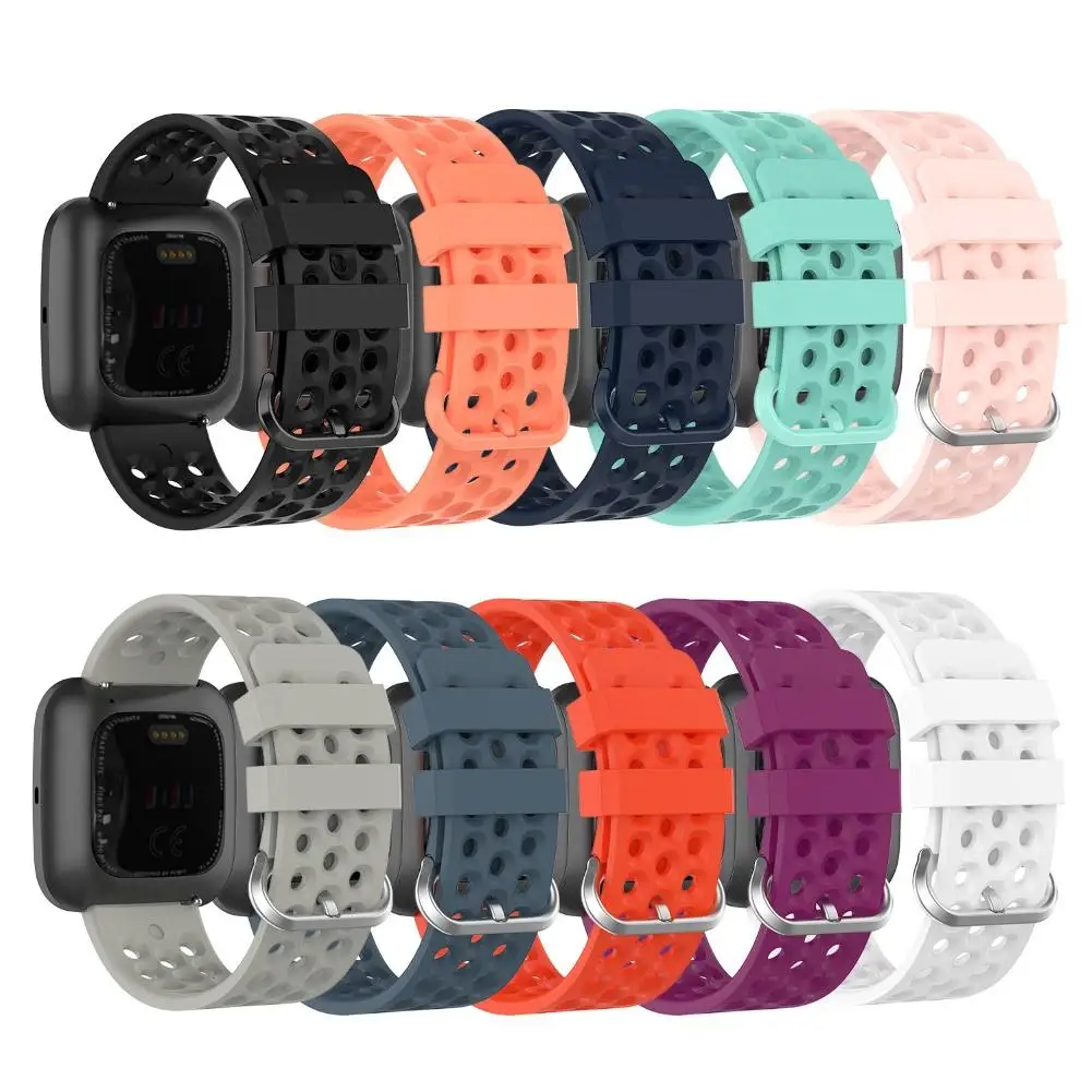 23mm replacement silicone adjustable watch strap band for fit bit versa 2 lite smart wearable devices accessories free global shipping