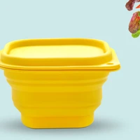 outdoor picnic portable silicone folding bowl fruit vegetables bento box nstant noodle salad yogurt bowl kitchen storage tools