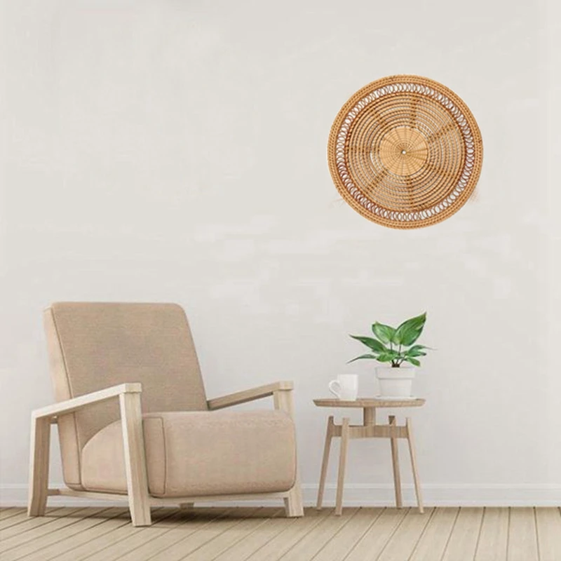 

Home Woven Wall Basket Natural Boho Home Decor Decorative Rattan Decor Woven Wall Decor Woven Wall Hanging 11.8 inch