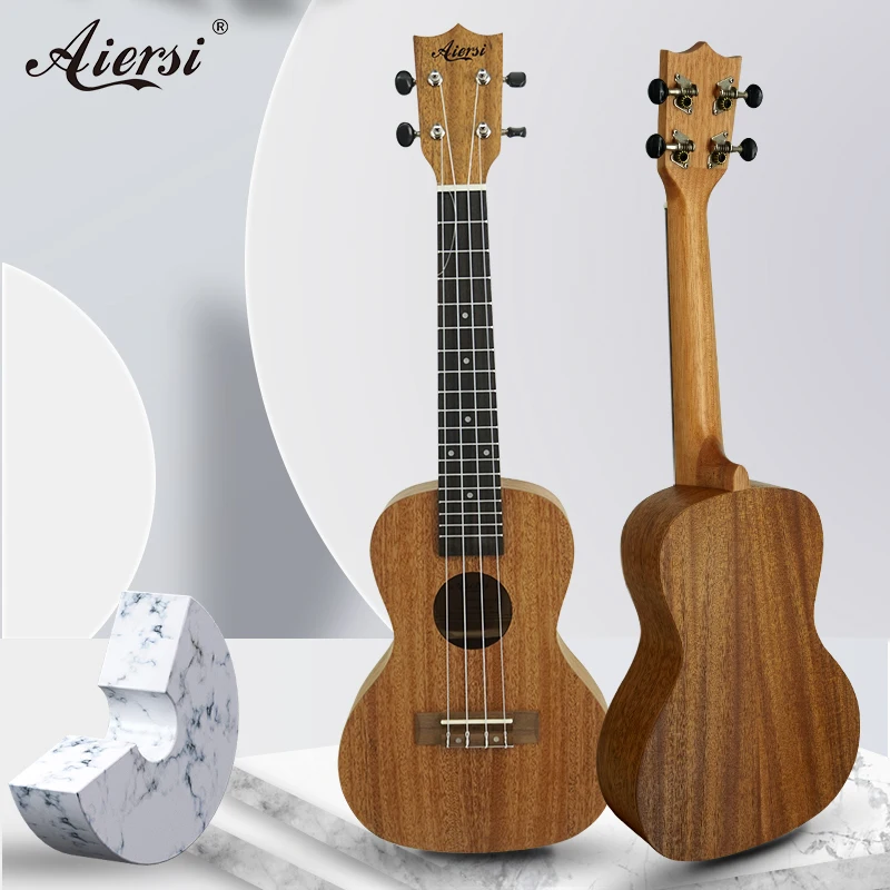 Aiersi 23 Inch Ukulele Top Solid Mahogany Concert Ukelele Musical Instrument Gecko Uke 4 String Hawaiian Guitar With Bag | Спорт и