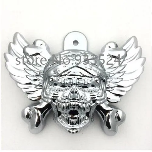 Хромированный чехол с черепом для Harley Tourning Chopper Bobber Cowbell V rod's Боковое крепление