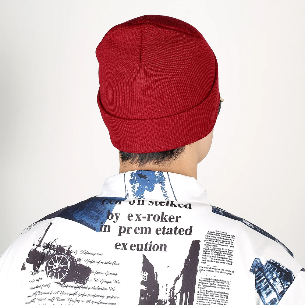 Шапка бини шапка с вышивкой буквами CCCP теплая зимняя вязаная мужская женская