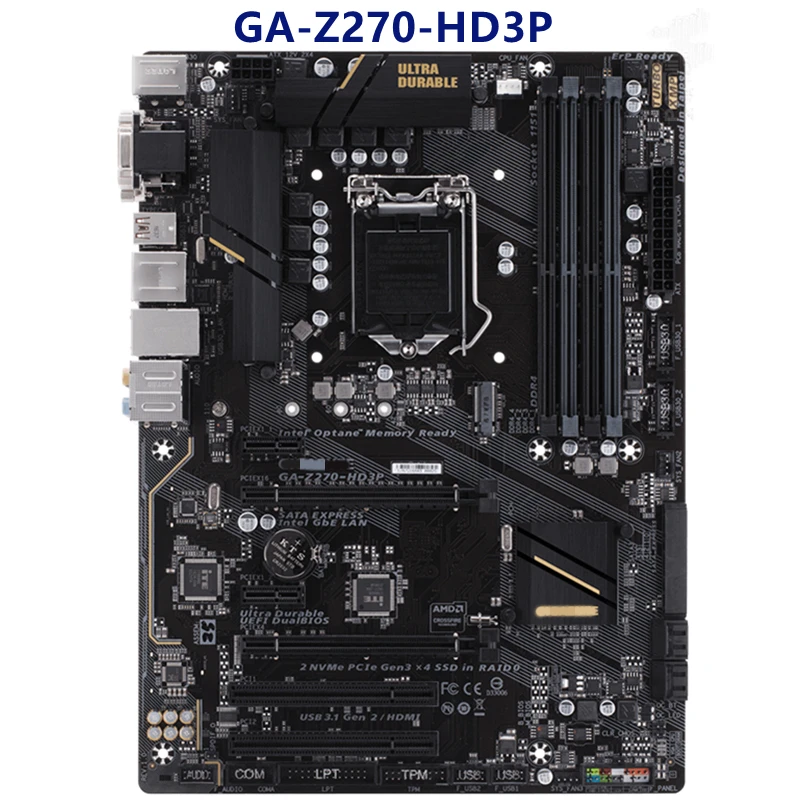 Для Gigabyte GA-Z270-HD3P материнская плата LGA 1151 Z270 б/у десктопная M.2 nvme PCI-E X16 | Компьютеры и