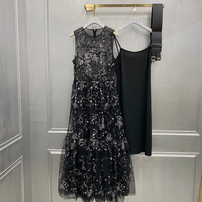 

High quality ZK01473 New Fashion Women 2021 spring Luxury famous Brand European Design party style Dress