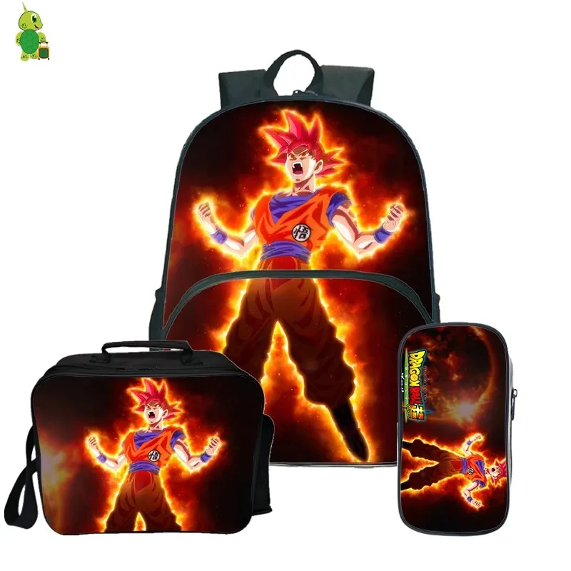 4 Dragon Ball Z Broly рюкзак Карандаш Чехол школьные сумки для подростков, для мальчиков и девочек, обед рюкзак 3 шт./компл. Детский рюкзак для путешествий - Цвет: 4