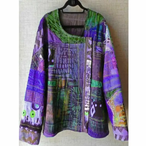 

Женская блузка-туника в этническом стиле с длинным рукавом и цветочным принтом