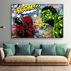 Настенные художественные плакаты Marvel с изображением персонажа супергероя из фильма Дэдпул Халк, домашний декор для гостиной, Картина на холсте с изображением граффити