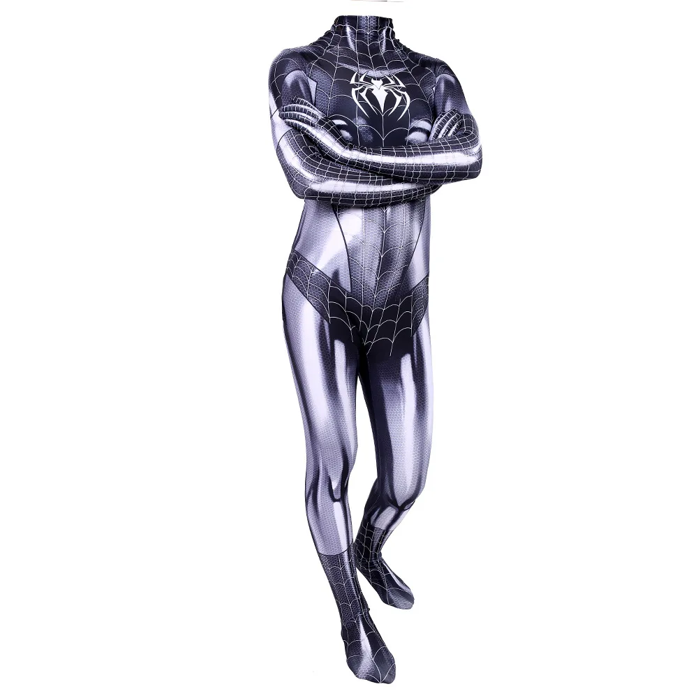Черный кот Symbiote Spider Girl 3D принт спандекс женский костюм паука Косплей Zentai боди для взрослых детей Высокое качество