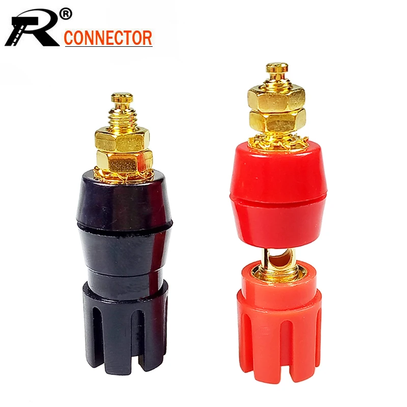 Позолоченная клемма для колонок 100 шт./лот 4 мм разъем типа банан 5 пар красный +