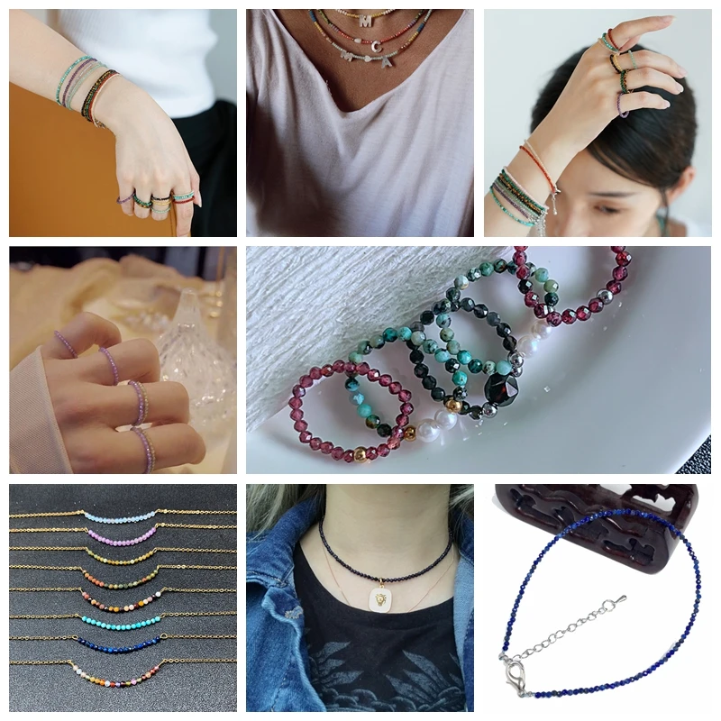 Камни Ларимар высокого качества голубого цвета бисер 2мм 3мм граненый натуральный разбросанный для ручного изготовления ювелирных украшений.