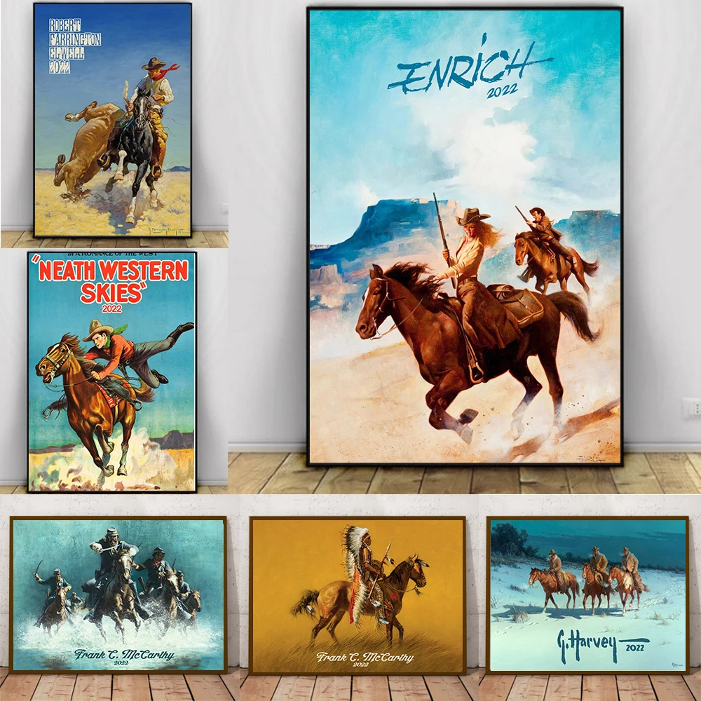

Vintage Knight Poster and Prints 2022 New Nordic War Horse Canvas Painting On The Wall Art Mural for Living Room Cafe Decoration