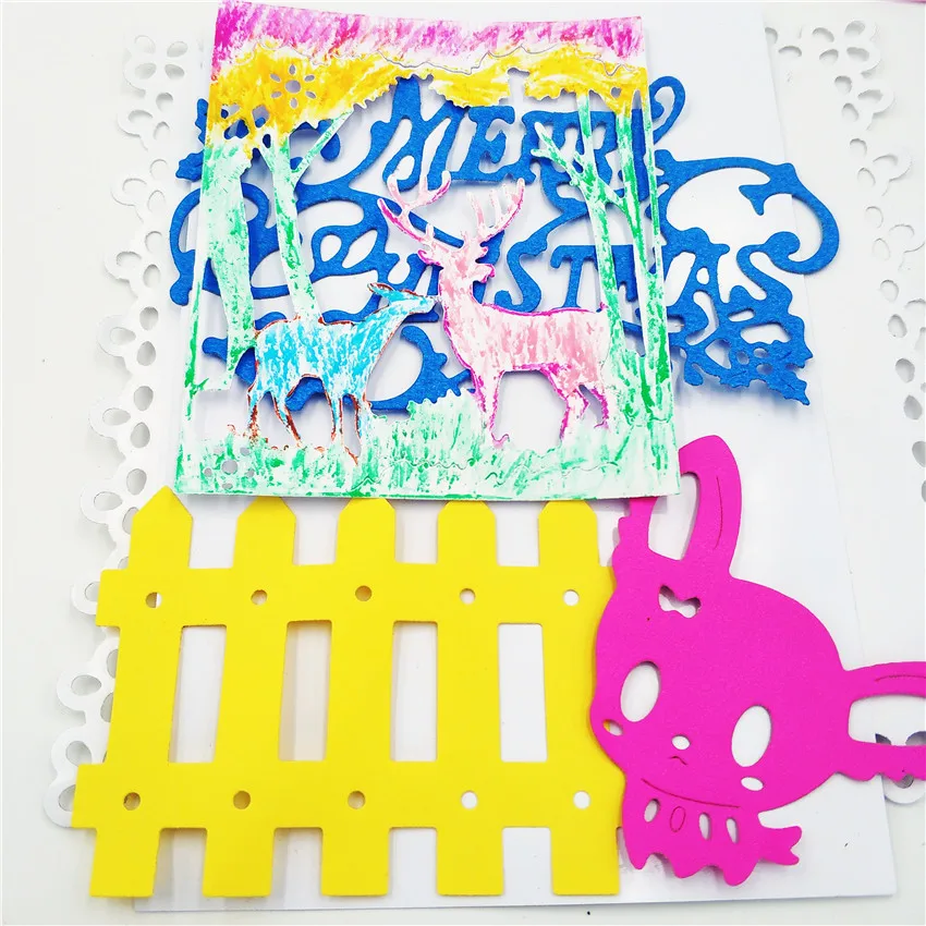 Металлические режущие штампы Ecool срезанные лося и дерево фоторамка скрапбук