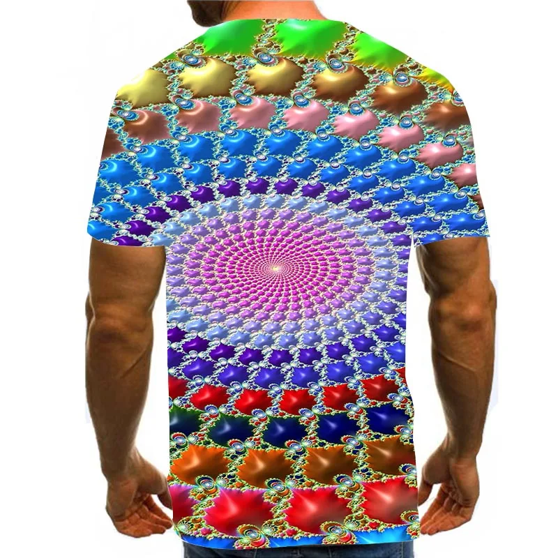 Для мужчин Графический футболки 3D принт рубашка летние вихревой картины